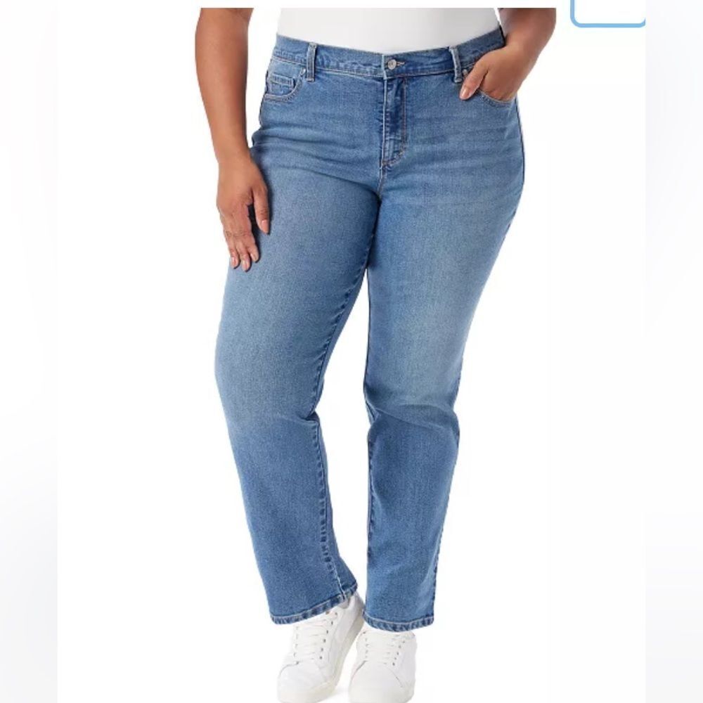 Gloria Vanderbilt All Around Slimming Effect Rail Straight Women's Blue Jeans